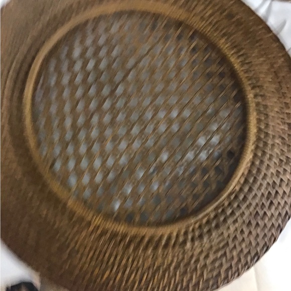 Set of rattan centerpiece trays & coasters - Picture 7 of 8